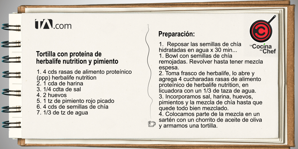 yortilla de proteína herbalife nutrition y pimiento