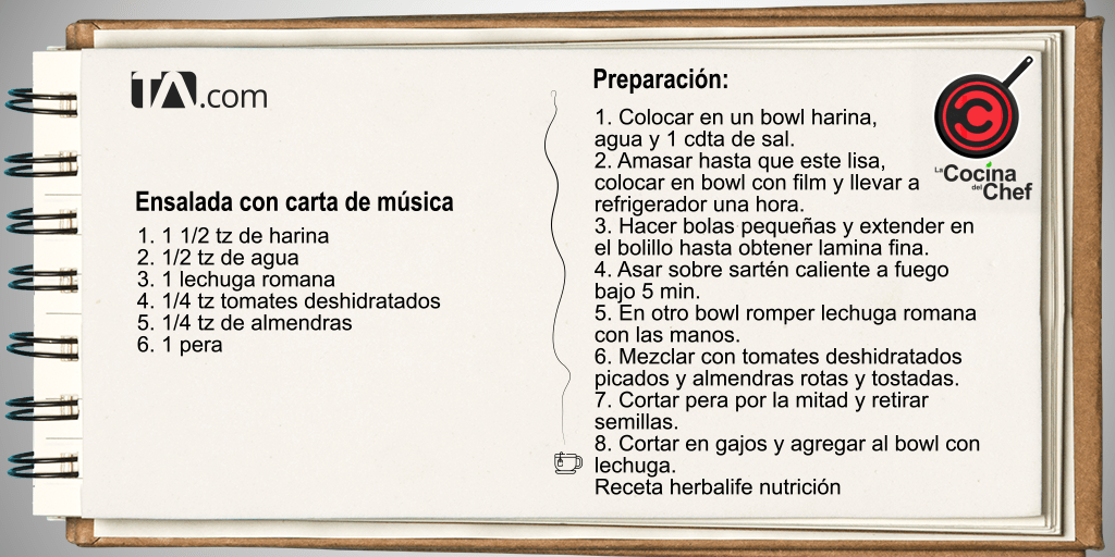 Ensalada con carta de música